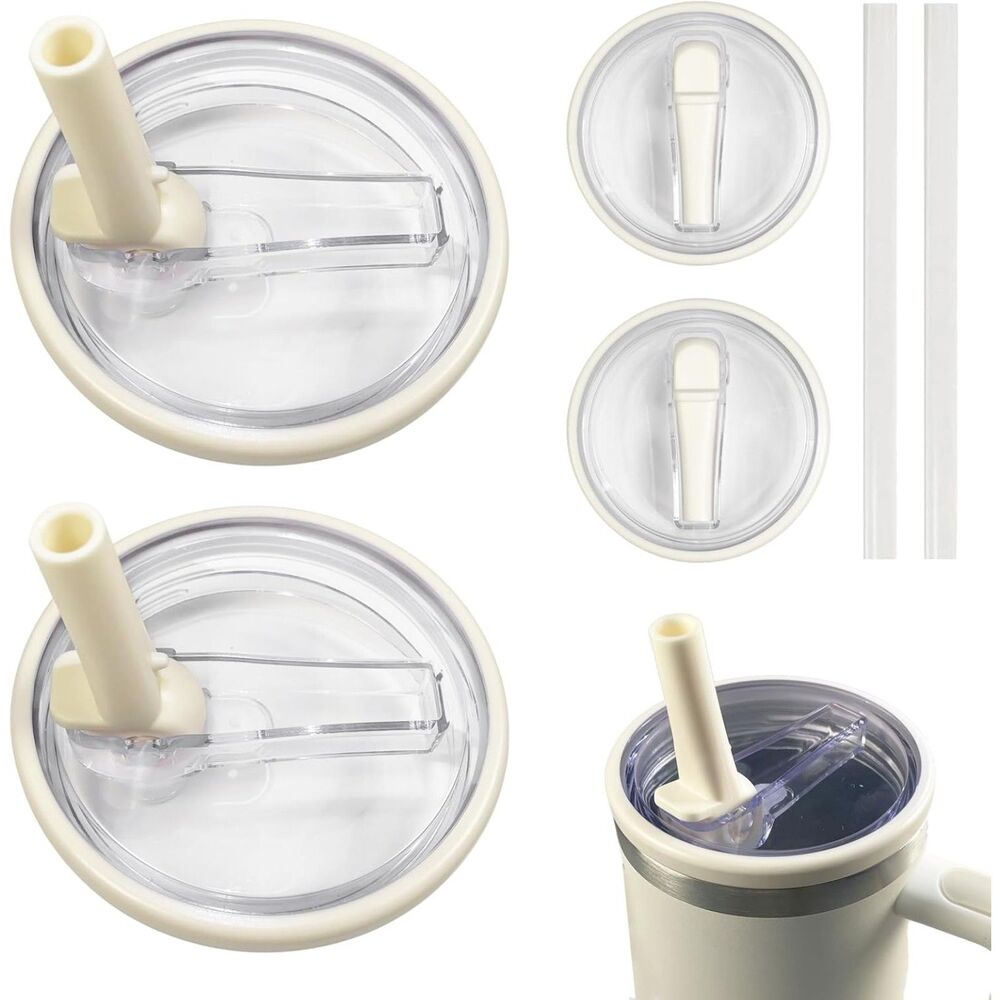 For Stanley 4pc 40oz Reusable Tumbler Flip Straw Lid Quencher H2.0 40oz BPA-free